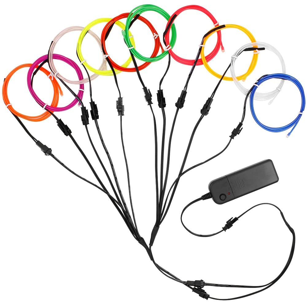 Led El Wire - 5 في 1 توهج سلك كابل