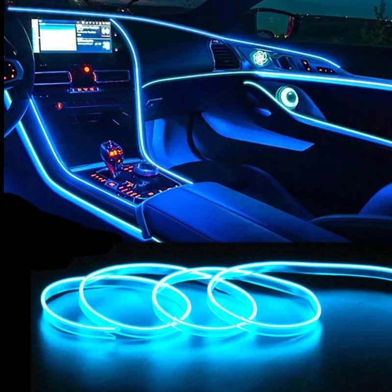 Led El Wire - إضاءة داخلية للسيارة، أضواء LED زخرفية،