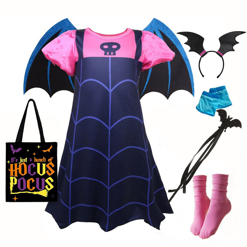 Cosplay Bat Prop - فستان مصاص الدماء بأجنحة للفتيات الصغيرات