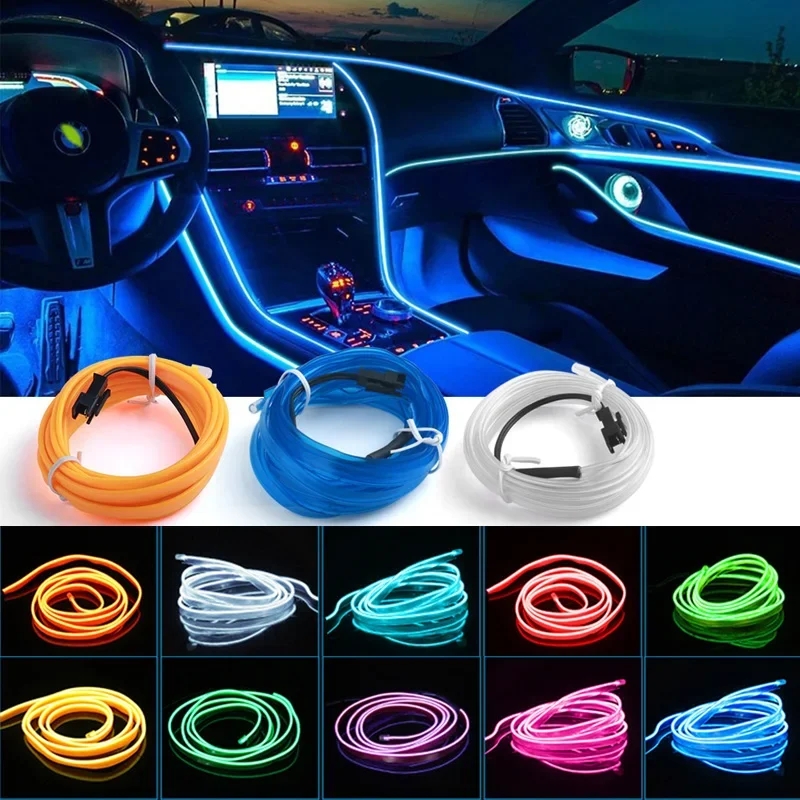 1 متر/3 متر/5 متر سيارة الداخل - مراجعة Led El Wire وسعره