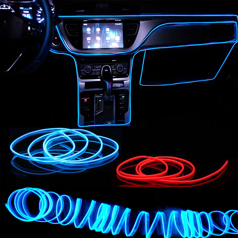 1 متر/3 متر/5 متر سيارة الداخل - مراجعة Led El Wire وسعره