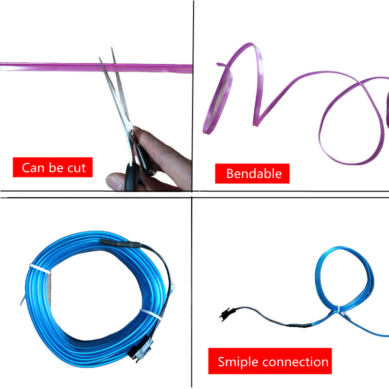 1 متر/3 متر/5 متر سيارة الداخل - مراجعة Led El Wire وسعره