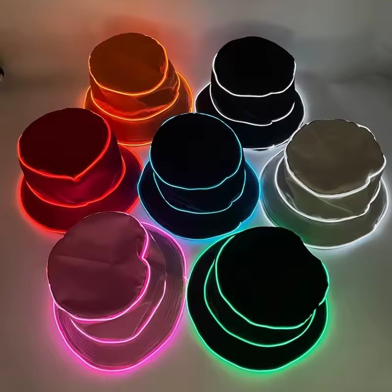 قبعة صيد مضيئة بلون واحد مع إض - مراجعة Led El Wire وسعره