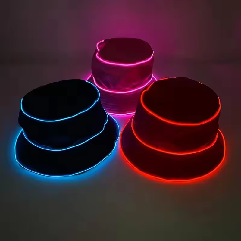 قبعة صيد مضيئة بلون واحد مع إض - مراجعة Led El Wire وسعره