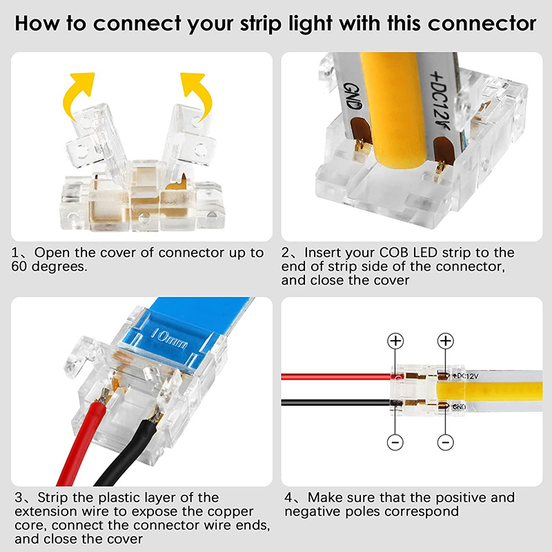 COB قطاع إلى سلك LED موصلات 5  - مراجعة Led El Wire وسعره