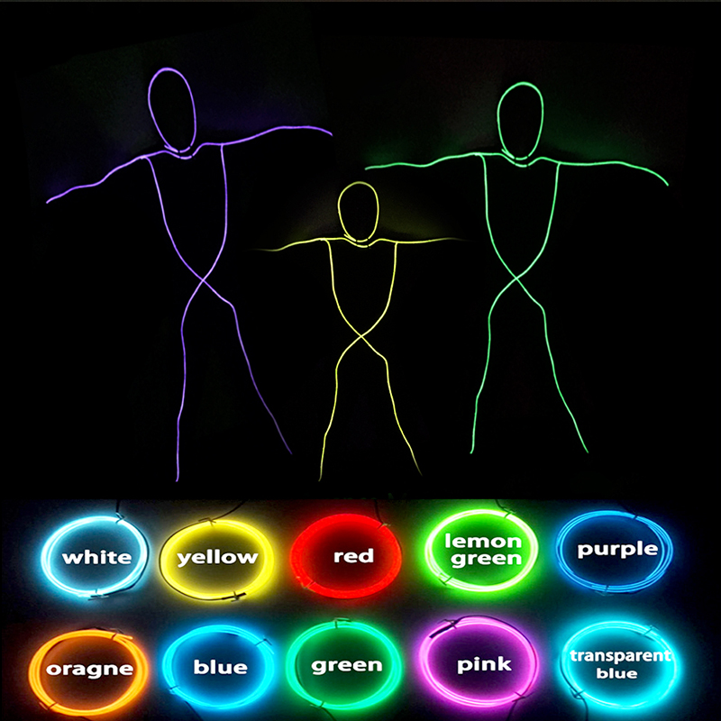 EL سلك البدلة الملابس LED زي م - مراجعة Led El Wire وسعره